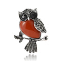 Alloy Enamel Turquoise Owl Brooch Vintage Unisex Lapel Pin view 5
