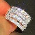 Multi Layer Stackable Micro Paved Zircon Ring For Women Light Luxury Index Finger Jewelry view 1