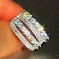Multi Layer Stackable Micro Paved Zircon Ring For Women Light Luxury Index Finger Jewelry view 3