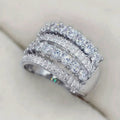 Multi Layer Stackable Micro Paved Zircon Ring For Women Light Luxury Index Finger Jewelry view 2