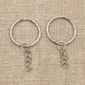 25/28mm Metal Key Rings With Chain For DIY Keychain Making Jewelry Accessories Supplies view 3