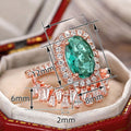 Luxury European Trapezoid Geometric Wedding Couple Rings, Vintage Statement Index Ring view 4