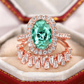 Luxury European Trapezoid Geometric Wedding Couple Rings, Vintage Statement Index Ring view 3