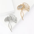 Metal Alloy Rhinestone Ginkgo Leaf Brooch Pin For Women Cardigans view 1