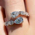 Fashion Teardrop Open Ring, Elegant Snake Shape Geometric Women's Adjustable Finger Ring view 2