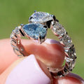 Fashion Teardrop Open Ring, Elegant Snake Shape Geometric Women's Adjustable Finger Ring view 5