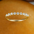 Classic Minimalist Rhinestone Band Ring, Korean Fashion Trendy Stackable Pinky Finger Ring view 2