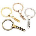 30mm Flat Split Key Rings With Thick Alloy Chain Keychain Findings Jewelry Accessory Parts view 1