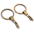 30mm Flat Split Key Rings With Thick Alloy Chain Keychain Findings Jewelry Accessory Parts view 4