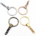 30mm Flat Split Key Rings With Thick Alloy Chain Keychain Findings Jewelry Accessory Parts view 2