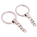 30mm Flat Split Key Rings With Thick Alloy Chain Keychain Findings Jewelry Accessory Parts view 3
