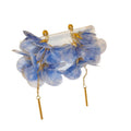 Sweet Korean Style Colorful Faux Crystal Flower Tassel Drop Earrings With Silver Pins view 5