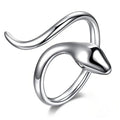 Metallic Snake Open Ring, Minimalist European American Animal Serpent Finger Jewelry view 2