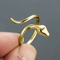 Metallic Snake Open Ring, Minimalist European American Animal Serpent Finger Jewelry view 3