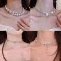 Luxury Irregular Pearl Artificial Crystal Geometric Choker Necklace For Women view 2