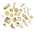 20Pcs Gold Stainless Steel Stud Earring Posts With Loop In Multiple Sizes, Back Stoppers Not Included Stud Earrings view 5