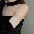 Minimalist Multi Layer Alloy Open Bangle With Sleek Line Design High End Style Jewelry view 4