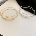 Minimalist Multi Layer Alloy Open Bangle With Sleek Line Design High End Style Jewelry view 2