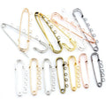 Large Brooch Safety Pins With Welded Small Round Loop Hole Multicolor Spring Clasp Pin Findings view 1