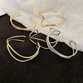 Light Luxury Alloy Cross Wave Water Ripple Bangle Minimalist Premium Fashion Jewelry view 1