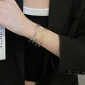 Light Luxury Alloy Cross Wave Water Ripple Bangle Minimalist Premium Fashion Jewelry view 4