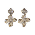 Alloy Silver Needle Minimalist Flower Pendant Drop Earrings For Light Luxury Fashion Jewelry view 5