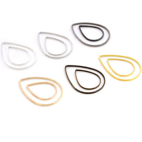 50 Pieces Per Pack Teardrop Hollow Earring Pendants For DIY Jewelry Accessories Earrings