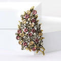Vintage Alloy Rhinestone Leaf Brooch For Women's Coat Accessories view 2