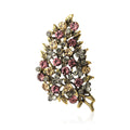 Vintage Alloy Rhinestone Leaf Brooch For Women's Coat Accessories view 5