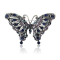 Vintage Alloy Rhinestone Hollow Butterfly Brooch Pin For Women's Apparel view 5