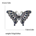 Vintage Alloy Rhinestone Hollow Butterfly Brooch Pin For Women's Apparel view 4