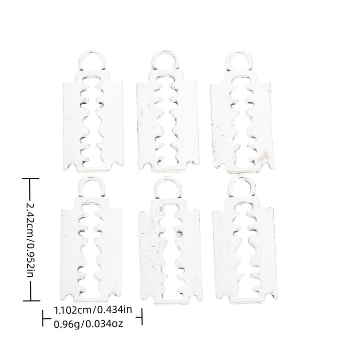 Antique Silver Zinc Alloy Razor Blade Charm Pendant for DIY Necklace Bracelet Jewelry Making