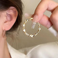 Chic Metal Butterfly Round Hoop Earrings, Minimalist Light Luxury Fashion Ear Jewelry view 4