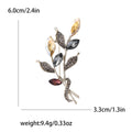 Vintage Alloy Rhinestone Branch Bouquet Brooch For Women's Clothing Accessories view 4