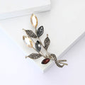 Vintage Alloy Rhinestone Branch Bouquet Brooch For Women's Clothing Accessories view 3