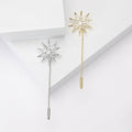 Copper Zircon Eight Point Star Brooch Pin For Womens Apparel view 1