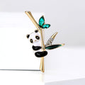 Alloy Enamel Panda Brooch Pin For Casual Apparel Decoration view 1