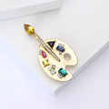 Alloy Rhinestone Paint Palette Brooch For Suits And Cardigans view 3