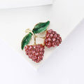 Alloy Rhinestone Strawberry Brooch Pin For Summer Womens Apparel view 2