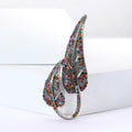 Metal Alloy Rhinestone Leaf Brooch For Suits And Coats view 2