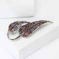 Metal Alloy Rhinestone Leaf Brooch For Suits And Coats view 3