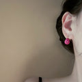 French Sweet Style Rainbow Enamel Teardrop Copper Earrings For Women Light Luxury Niche Jewelry view 4