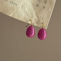 French Sweet Style Rainbow Enamel Teardrop Copper Earrings For Women Light Luxury Niche Jewelry view 3
