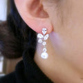 Fashion Bridal Earrings, Versatile Mid Length Faux Pearl Leaf Floral Earrings For Women view 2
