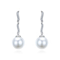 Light Luxury Faux Mother Of Pearl Pearl Stud Earrings Elegant Long Bridal Earrings For Women view 5
