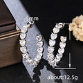 Luxury Full Paved C Shape Heart Earrings, European Fashion Temperament Women's Stud Earrings view 4