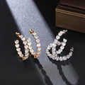 Luxury Full Paved C Shape Heart Earrings, European Fashion Temperament Women's Stud Earrings view 2