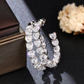 Luxury Full Paved C Shape Heart Earrings, European Fashion Temperament Women's Stud Earrings view 3