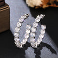 Luxury Full Paved C Shape Heart Earrings, European Fashion Temperament Women's Stud Earrings view 6