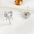 Cool Girl Melting Heart Stud Earrings Sweet Punk Design Statement Jewelry For Women view 2
